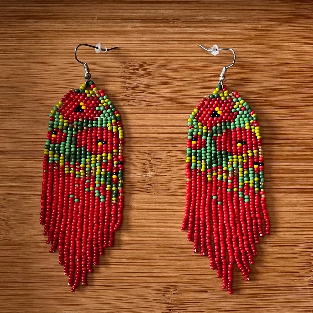 Handmade Beaded Floral Earrings